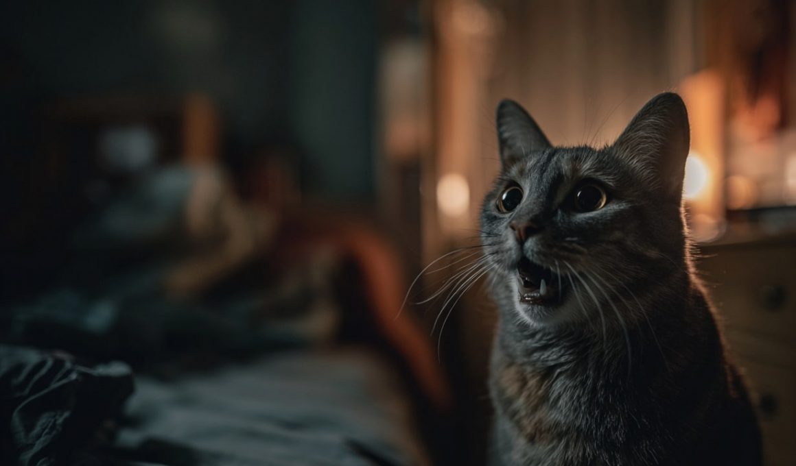 pourquoi chat miaule tres fort nuit