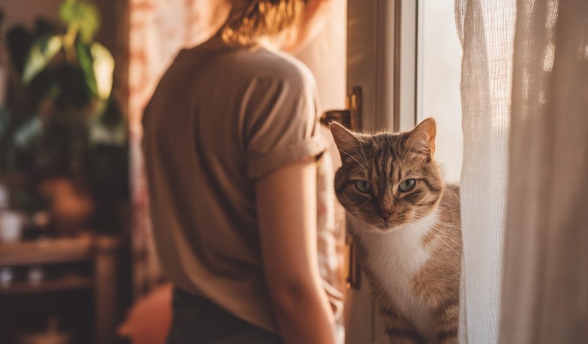 Chat sur le rebord d'une fenêtre ensoleillée.