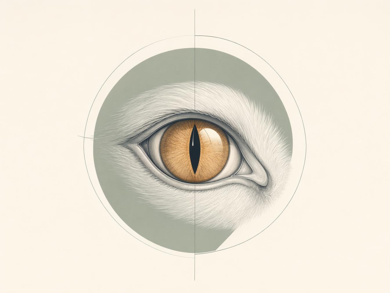 Anatomie de l'œil du chat — cornée, iris et paupières