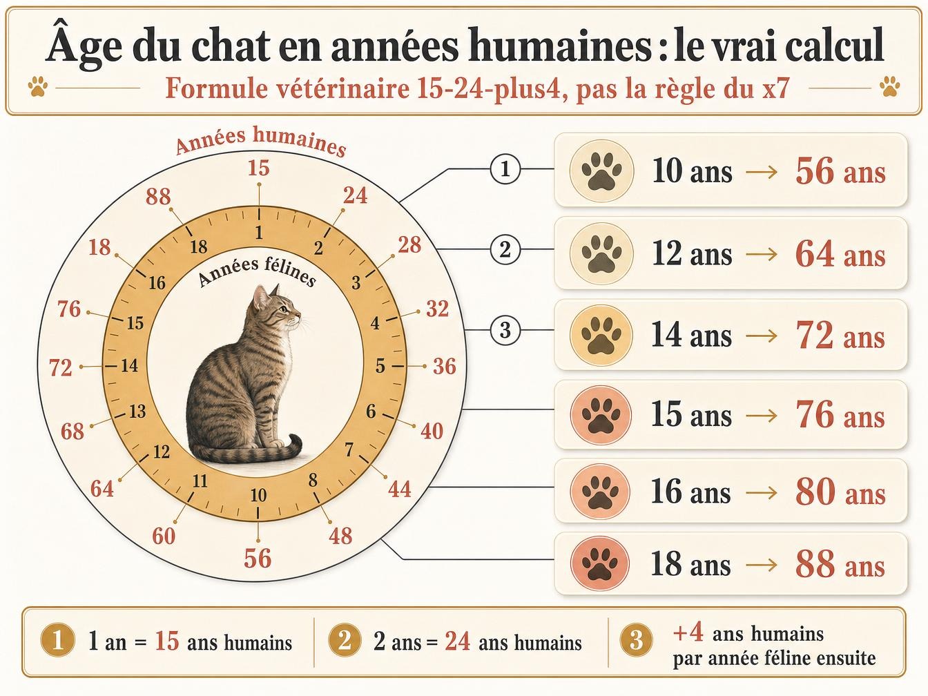 10, 12, 15, 18 ans... la conversion rapide par âge