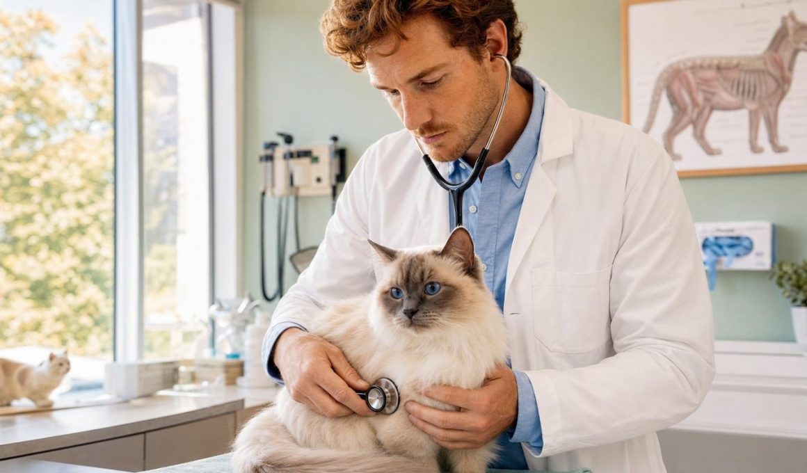 Vétérinaire examinant un chat en clinique